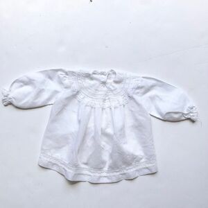 Vintage semi sheer lace collar top looks 12-18m